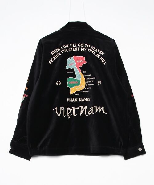 セール】HOUSTON / COTTON VELVETEEN VIETNAM JACKET TIGER・MAP