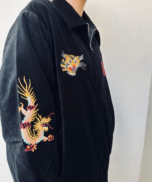 HOUSTON（ヒューストン）の「HOUSTON / COTTON VELVETEEN VIETNAM JACKET TIGER・MAP / 51507 / 51508（スカジャン・レディース・ブラック系その他/ブラック・LARGE/X-LARGE）」の9枚目の写真