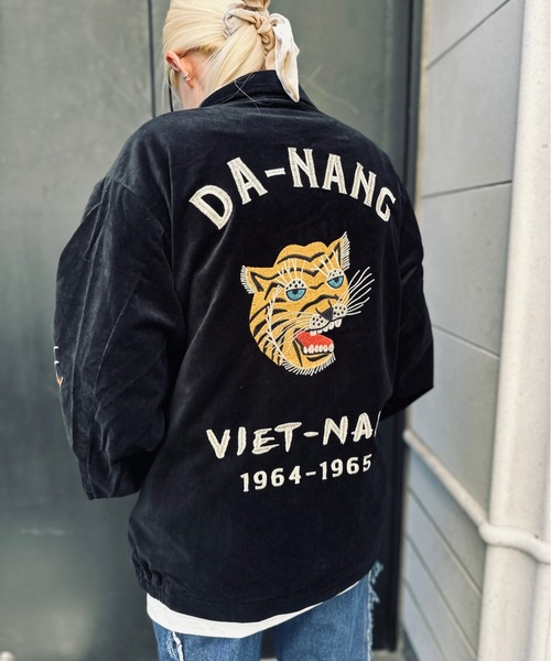 セール】HOUSTON / COTTON VELVETEEN VIETNAM JACKET TIGER・MAP