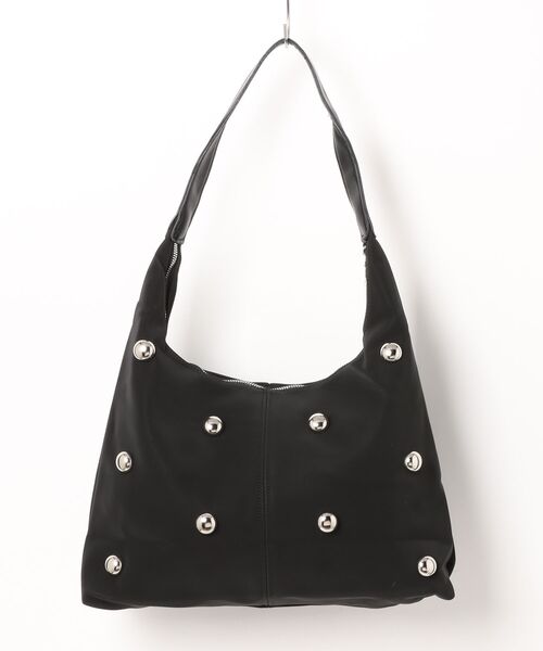 BARELY BLUE(ベアリーブルー)の「【 BARELY BLUE / ベアリーブルー 】 メタル スタッズ ボールド トライアングル ハンドバッグ(ハンドバッグ・レディース・ブラック/ベージュ・FREE)」の14枚目の写真