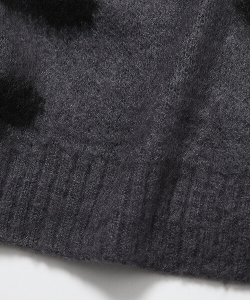 FREAK'S STORE（フリークスストア）の「限定展開 CHOW DOWN/チャウダウン リラックスフィット ジャカード クルーネック モヘアタッチ シャギーニット / キャットモチーフ（ニット/セーター・メンズ・ネイビー/チャコールグレー・LARGE/MEDIUM/SMALL）」の9枚目の写真