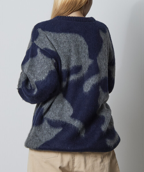 FREAK'S STORE（フリークスストア）の「限定展開 CHOW DOWN/チャウダウン リラックスフィット ジャカード クルーネック モヘアタッチ シャギーニット / キャットモチーフ（ニット/セーター・メンズ・ネイビー/チャコールグレー・LARGE/MEDIUM/SMALL）」の20枚目の写真