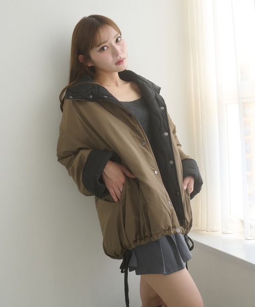 Ambre Neige（アンブルネージュ）の「reversible quilting big jacket / リバーシブルキルティングビッグジャケット（ブルゾン・レディース・アイボリー/ブラック・FREE）」の18枚目の写真