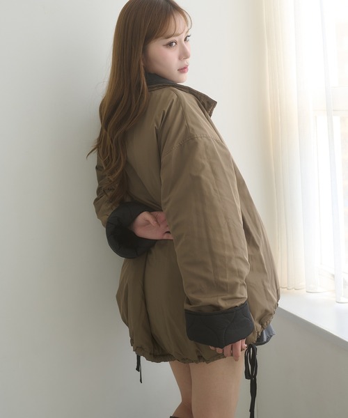 Ambre Neige（アンブルネージュ）の「reversible quilting big jacket / リバーシブルキルティングビッグジャケット（ブルゾン・レディース・アイボリー/ブラック・FREE）」の11枚目の写真