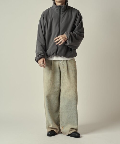 Lui's（ルイス）の「ポーラテックフリースブルゾン（ブルゾン・メンズ・グレー/ブラック・S/M）」の5枚目の写真