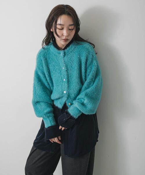 セール】『一部WEB限定カラー』ラメシャギークロップドカーディガン