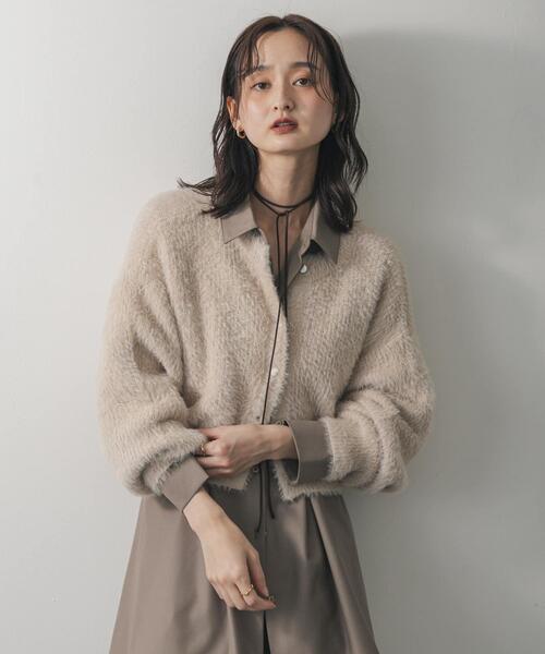 セール】『一部WEB限定カラー』ラメシャギークロップドカーディガン