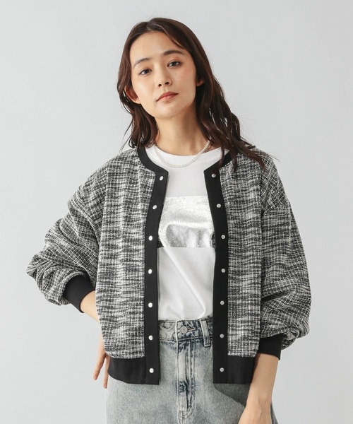 セール】ツイードライク2WAYカーディガン/598015（カーディガン/ボレロ