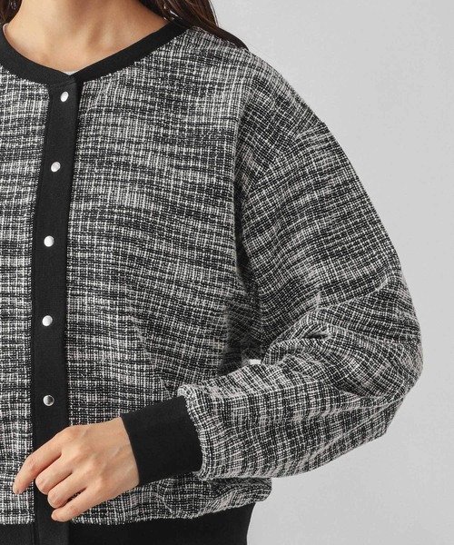 GLOBAL WORK(グローバルワーク)の「ツイードライク2WAYカーディガン/598015(カーディガン/ボレロ・レディース・グレー/ブラック・LARGE/MEDIUM)」の15枚目の写真