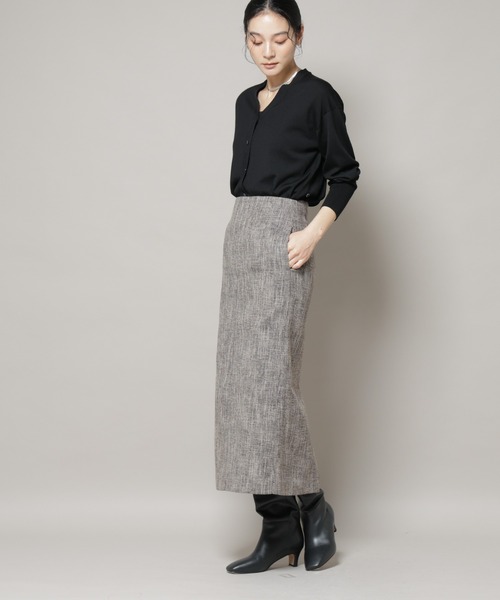 NANO universe（ナノユニバース）の「ツイードタイトスカート(セットアップ可)（スカート・レディース・ブラウン/チャコール・S/M）」の5枚目の写真