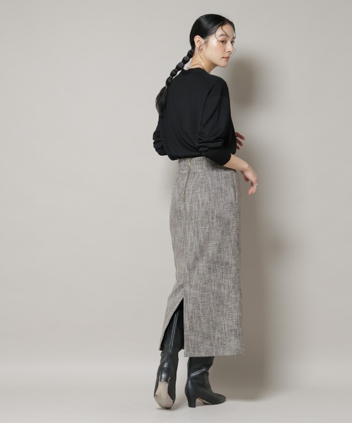 NANO universe（ナノユニバース）の「ツイードタイトスカート(セットアップ可)（スカート・レディース・ブラウン/チャコール・S/M）」の8枚目の写真