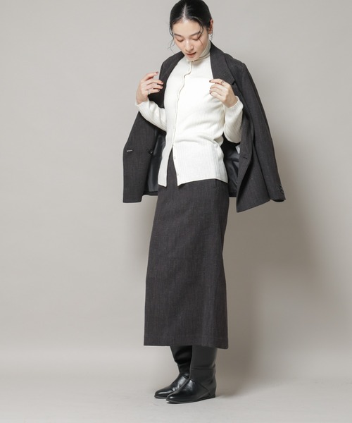 NANO universe（ナノユニバース）の「ツイードタイトスカート(セットアップ可)（スカート・レディース・ブラウン/チャコール・S/M）」の13枚目の写真