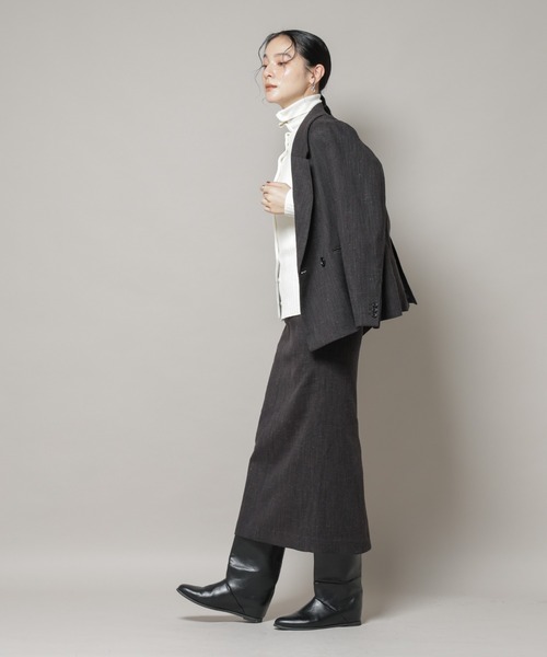 NANO universe（ナノユニバース）の「ツイードタイトスカート(セットアップ可)（スカート・レディース・ブラウン/チャコール・S/M）」の14枚目の写真