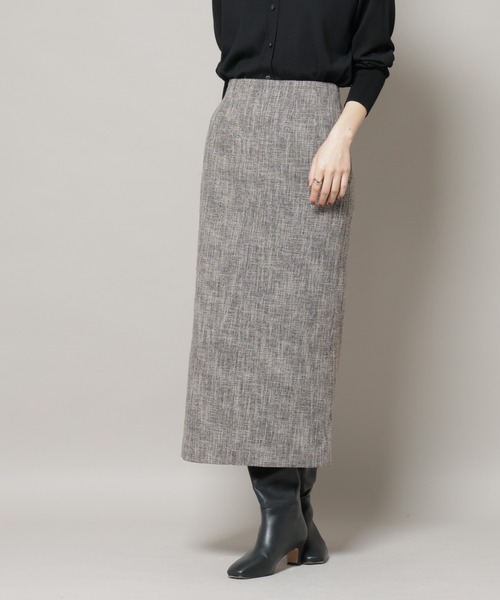 NANO universe（ナノユニバース）の「ツイードタイトスカート(セットアップ可)（スカート・レディース・ブラウン/チャコール・S/M）」の3枚目の写真