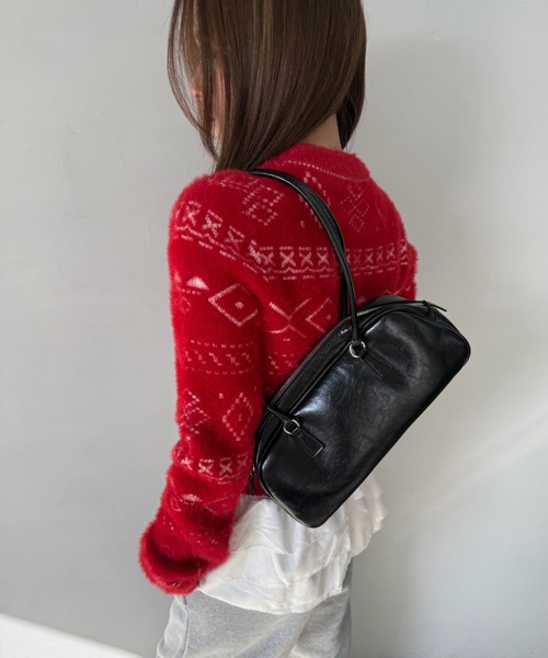 SANSeLF（サンセルフ）の「【SANSeLF】スクエアフォルムコンパクトバッグ saa25a097（ハンドバッグ・レディース・シルバー/ブラック・FREE）」の3枚目の写真