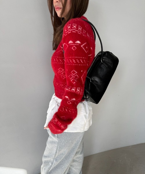 SANSeLF（サンセルフ）の「【SANSeLF】スクエアフォルムコンパクトバッグ saa25a097（ハンドバッグ・レディース・シルバー/ブラック・FREE）」の4枚目の写真