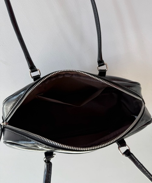 SANSeLF（サンセルフ）の「【SANSeLF】スクエアフォルムコンパクトバッグ saa25a097（ハンドバッグ・レディース・シルバー/ブラック・FREE）」の8枚目の写真
