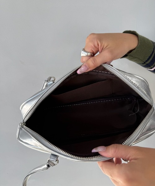 SANSeLF（サンセルフ）の「【SANSeLF】スクエアフォルムコンパクトバッグ saa25a097（ハンドバッグ・レディース・シルバー/ブラック・FREE）」の14枚目の写真