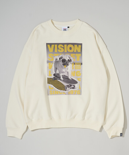 PUBLUX（パブリュクス）の「VISION STREET WEAR/ヴィジョンストリートウェアー 別注DOG PHOTO SWEAT(限定展開)（スウェット・メンズ・ライトグレー/オフホワイト/チャコールグレー・MEDIUM/X-LARGE/LARGE）」の16枚目の写真