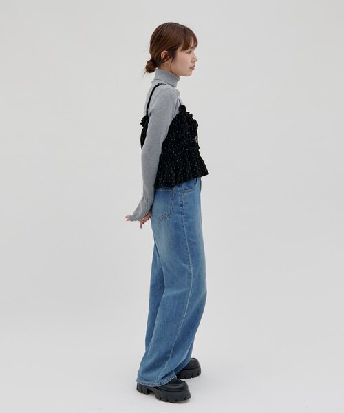 DISCOAT(ディスコート)の「【umm.】キラキラシャーリングキャミ(Tシャツ/カットソー・レディース・ブラック/ブラウン・FREE)」の5枚目の写真