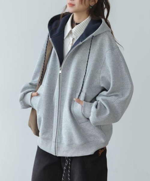 セール】【秋冬新作】配色ジップパーカー（パーカー）｜GEMEDA