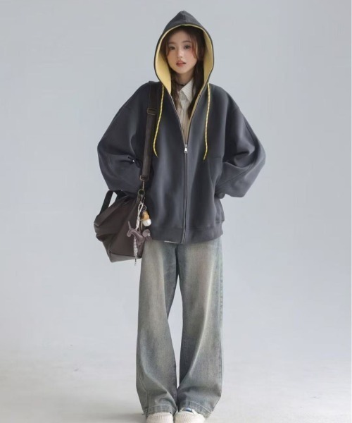 セール】【秋冬新作】配色ジップパーカー（パーカー）｜GEMEDA