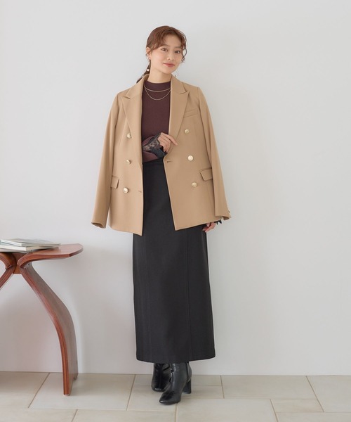 Andemiu（アンデミュウ）の「ウーリーキリカエIラインスカート606101（スカート・レディース・アイボリー/ブラック/ブラウン/ブラック系9/ブラウン系その他6・SMALL/MEDIUM）」の7枚目の写真