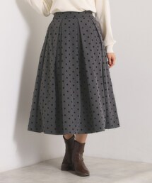 【手洗い可】フロッキードットスカート