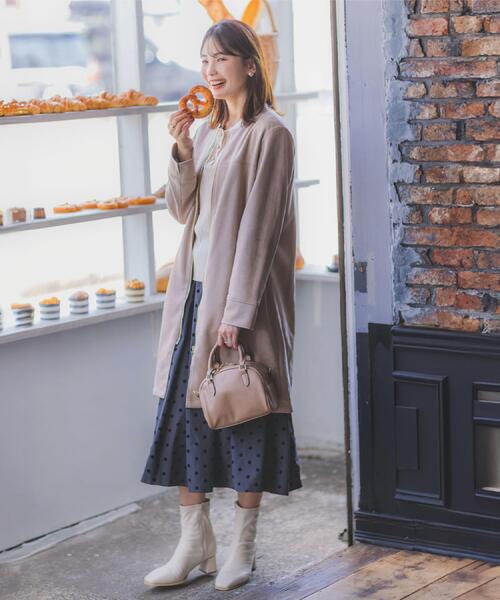 ITS'DEMO（イッツデモ）の「【手洗い可】フロッキードットスカート（スカート・レディース・ブラック系/ブラウン系その他2/チャコール・00）」の7枚目の写真