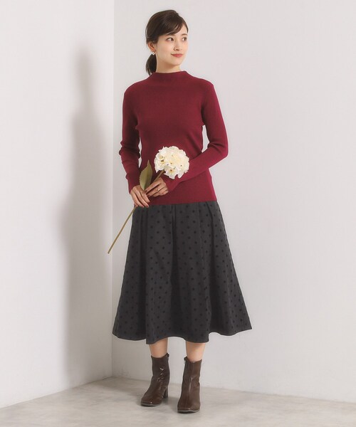 ITS'DEMO（イッツデモ）の「【手洗い可】フロッキードットスカート（スカート・レディース・ブラック系/ブラウン系その他2/チャコール・00）」の13枚目の写真