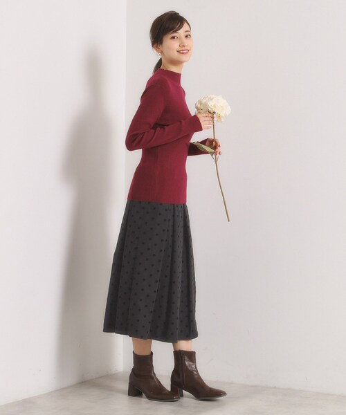 ITS'DEMO（イッツデモ）の「【手洗い可】フロッキードットスカート（スカート・レディース・ブラック系/ブラウン系その他2/チャコール・00）」の15枚目の写真