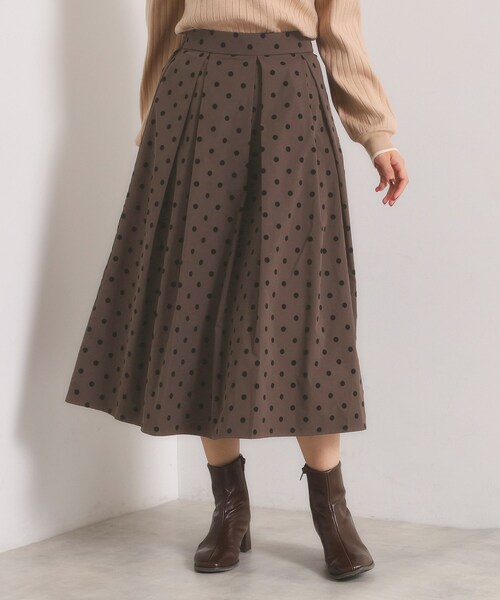 ITS'DEMO（イッツデモ）の「【手洗い可】フロッキードットスカート（スカート・レディース・ブラック系/ブラウン系その他2/チャコール・00）」の16枚目の写真