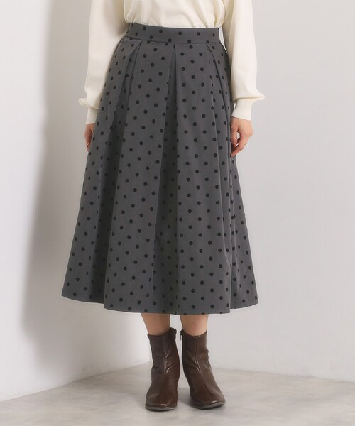 ITS'DEMO（イッツデモ）の「【手洗い可】フロッキードットスカート（スカート・レディース・ブラック系/ブラウン系その他2/チャコール・00）」の20枚目の写真