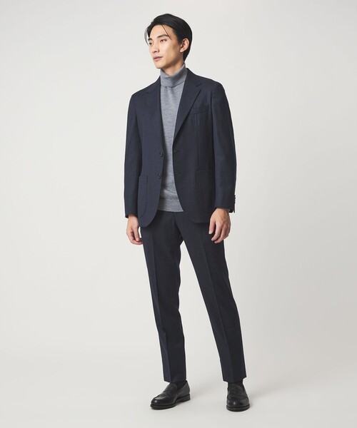 green label relaxing（グリーンレーベルリラクシング）の「GLR CLOTH フラノ無地 2B RG ジャケット -ストレッチ-（テーラードジャケット・メンズ・ネイビー/モカ・XL/M/L/S）」の3枚目の写真