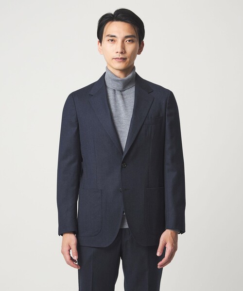 green label relaxing（グリーンレーベルリラクシング）の「GLR CLOTH フラノ無地 2B RG ジャケット -ストレッチ-（テーラードジャケット・メンズ・ネイビー/モカ・XL/M/L/S）」の7枚目の写真