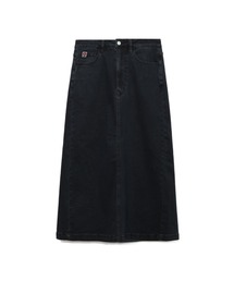 EMBOSSED UNWASHED DENIM MAXI SKIRT #2