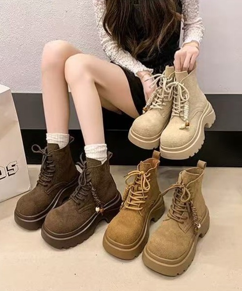 AsRiRe（アスリレイ）の「25aw レースアップ厚底プーツ（ブーツ・レディース・ベージュ/ブラウン/アイボリー・S/L/M）」の4枚目の写真