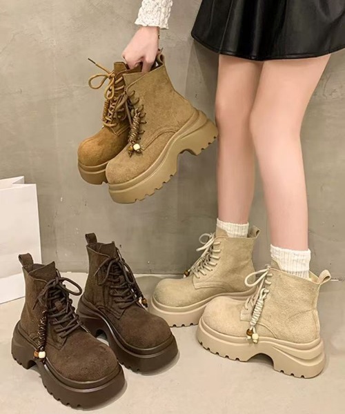 AsRiRe（アスリレイ）の「25aw レースアップ厚底プーツ（ブーツ・レディース・ベージュ/ブラウン/アイボリー・S/L/M）」の5枚目の写真