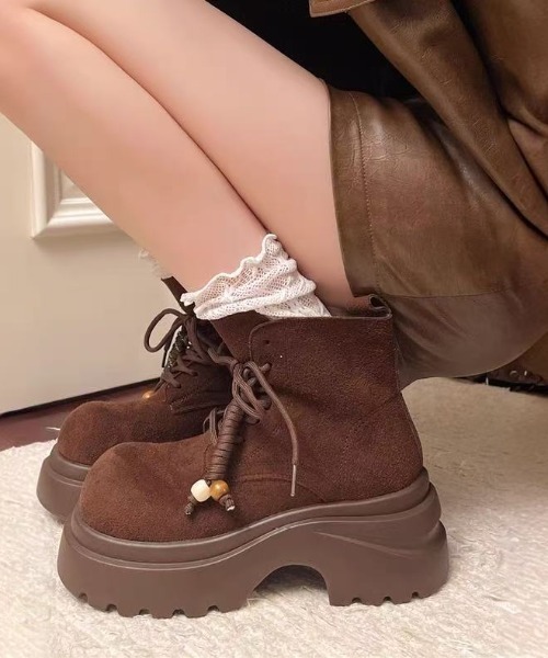 AsRiRe（アスリレイ）の「25aw レースアップ厚底プーツ（ブーツ・レディース・ベージュ/ブラウン/アイボリー・S/L/M）」の8枚目の写真