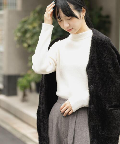 EKAL（エカル）の「ハイゲージモールニットプルオーバー（ニット/セーター・レディース・ホワイト/グレー/ブラック・ONE）」の4枚目の写真