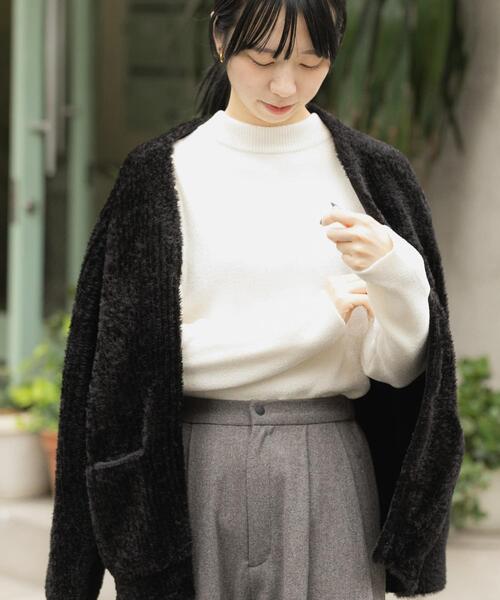 EKAL（エカル）の「ハイゲージモールニットプルオーバー（ニット/セーター・レディース・ホワイト/グレー/ブラック・ONE）」の5枚目の写真