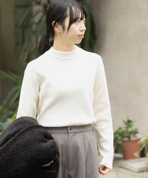 EKAL（エカル）の「ハイゲージモールニットプルオーバー（ニット/セーター・レディース・ホワイト/グレー/ブラック・ONE）」の7枚目の写真