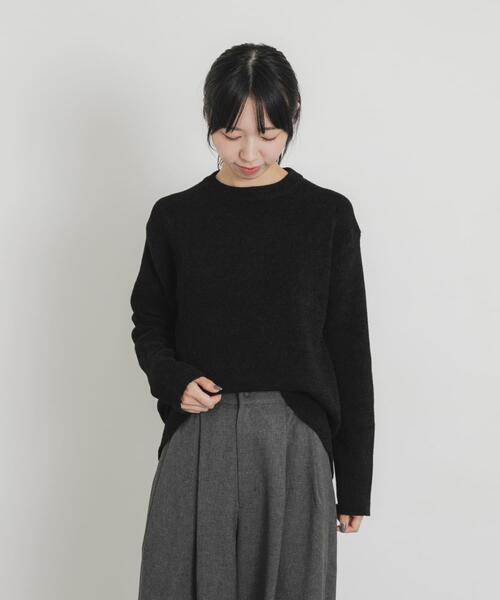 EKAL(エカル)の「ハイゲージモールニットプルオーバー(ニット/セーター・レディース・ホワイト/グレー/ブラック・ONE)」の5枚目の写真