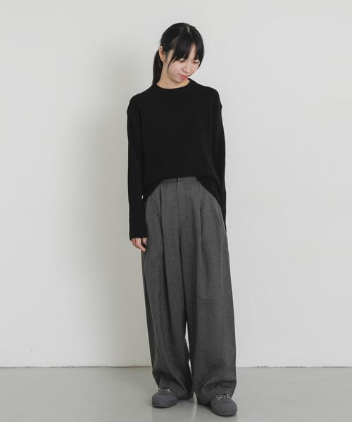 EKAL(エカル)の「ハイゲージモールニットプルオーバー(ニット/セーター・レディース・ホワイト/グレー/ブラック・ONE)」の10枚目の写真