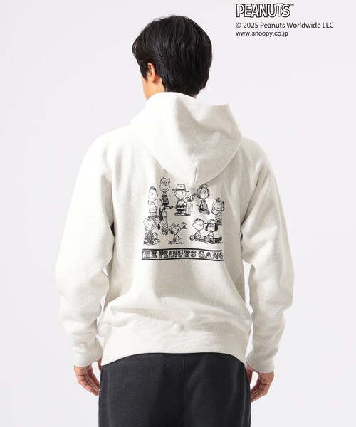 新品、未使用タグ付！ チャンピオン スヌーピー パーカー L ブラック リバース セール】〈MEN〉【別注】Champion / THE PEANUTS GANG リバース