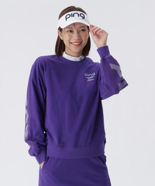 PING(ピン)の「【PING APPAREL】ジャガードニット/カットソー リップルロゴクルーネックニット <GOLD> (LADIES)(ニット/セーター・レディース・ブラック/グレー/パープル/ホワイト・LL/S/L/M)」の4枚目の写真