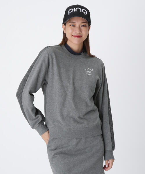 PING(ピン)の「【PING APPAREL】ジャガードニット/カットソー リップルロゴクルーネックニット <GOLD> (LADIES)(ニット/セーター・レディース・ブラック/グレー/パープル/ホワイト・LL/S/L/M)」の3枚目の写真