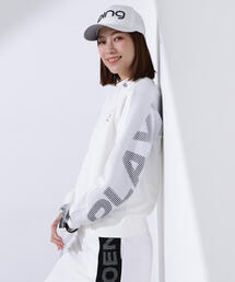 【PING APPAREL】ジャガードニット/カットソー リップルロゴクルーネックニット <GOLD> (LADIES)