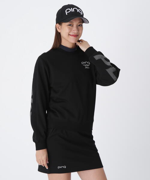 PING(ピン)の「【PING APPAREL】ジャガードニット/カットソー リップルロゴクルーネックニット <GOLD> (LADIES)(ニット/セーター・レディース・ブラック/グレー/パープル/ホワイト・LL/S/L/M)」の2枚目の写真