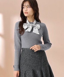 スカーフ付きリブニットプルオーバー tocco closet（トッコ クローゼット） ニット 「ZOZO限定」スカーフ
